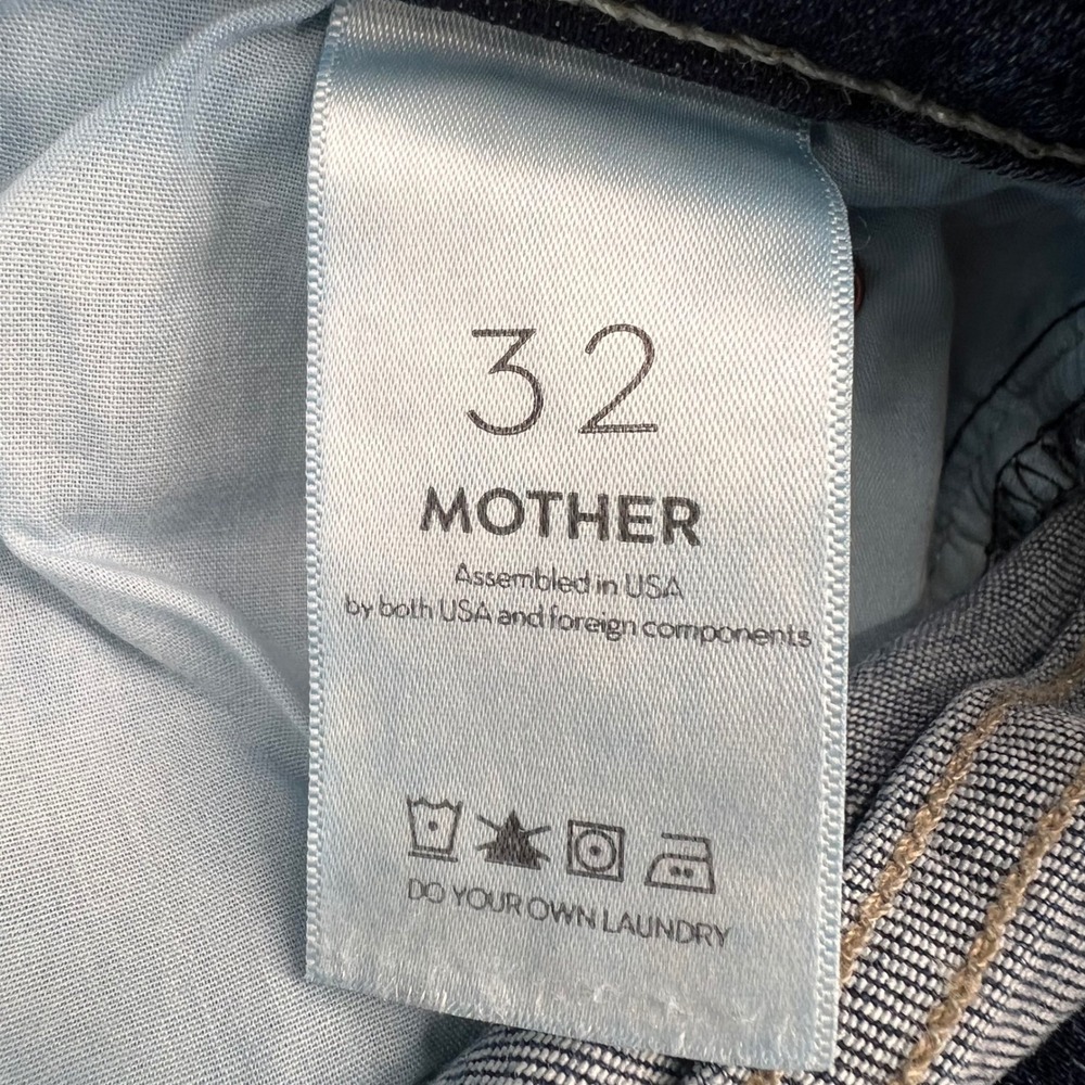 Mother The Mid Rise Dazzler Ankle Jeans On The Edge Blue Straight Leg Size 29 - Picture 10 of 16